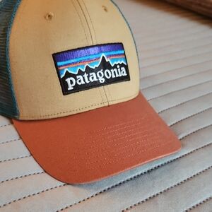 Patagonia Tan and Rust Trucker Hat